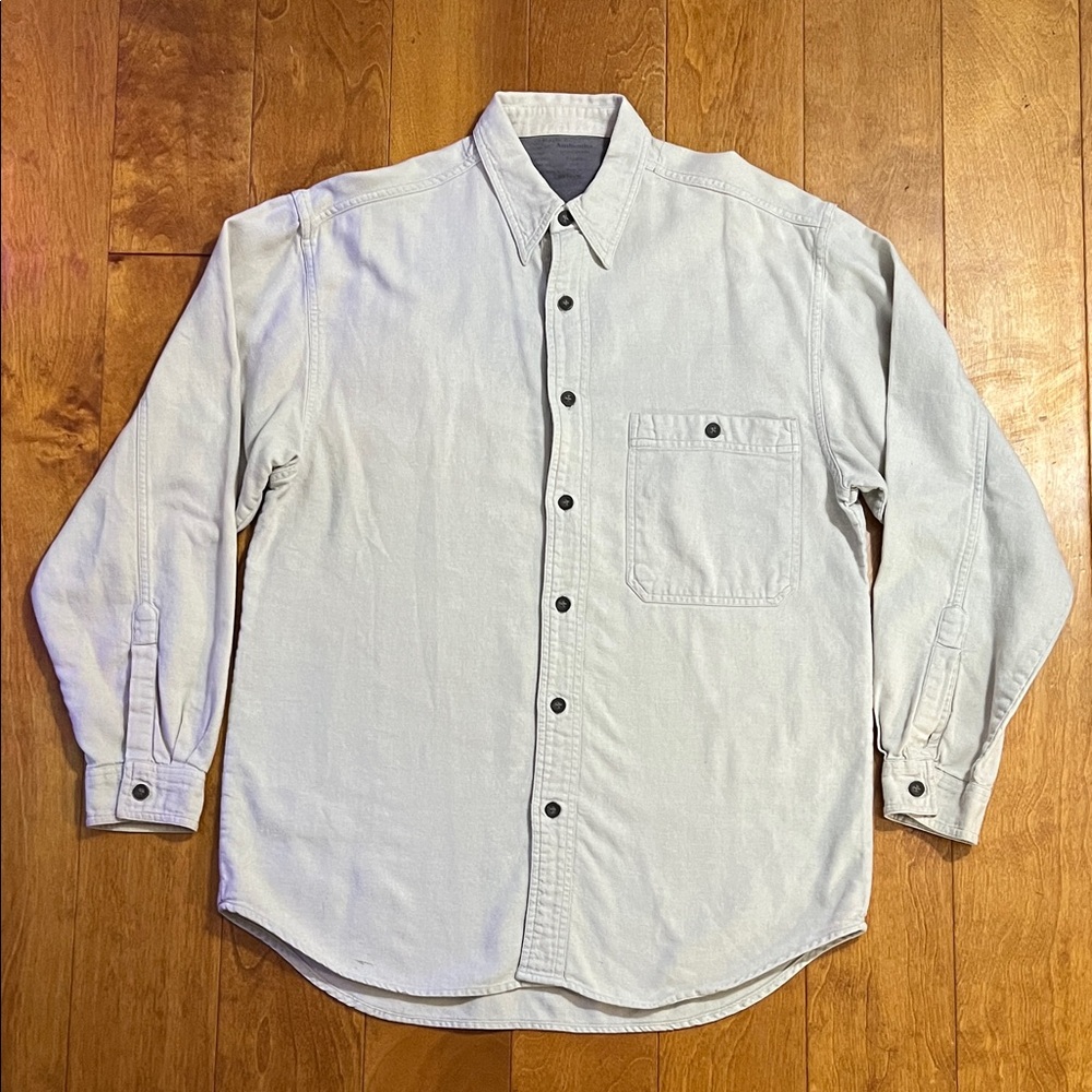 Vintage Bugle Boy Authentics Button-Down Shirt Size M 100% Cotton Casual Soft
